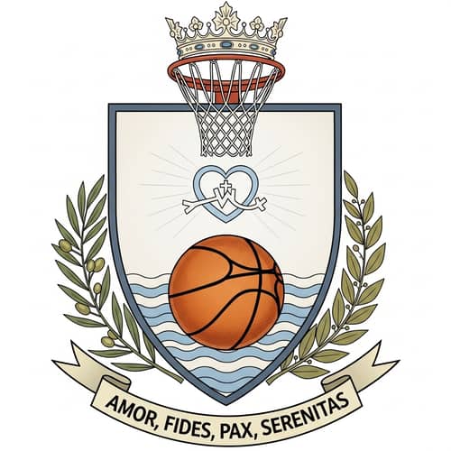 Basketball Love Faith Tranquility Shield Emblem