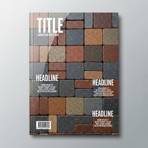 Detailed Clinker Tile Design on Glossy Magazine Cover