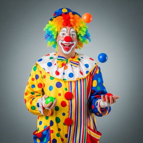 Vibrant and Whimsical Clown | Joyful and Colorful Performer