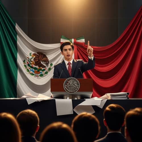 Teenage Hispanic Boy as President of Mexico | Charismatic Speech