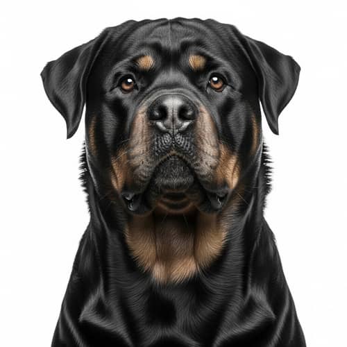 Black and White Rottweiler Dog - High Resolution Image