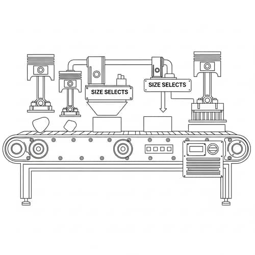 Simple Conveyor Belt Design with Pistons & Size Selectors