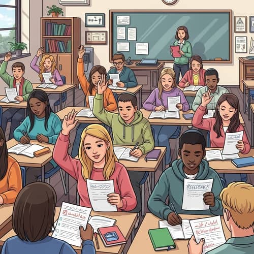 Diverse Students Engaged in Religious Instruction | Learning Enthusiasm