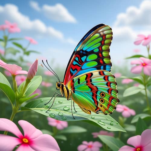 Vibrant Butterfly Patterned with Radiant Colors