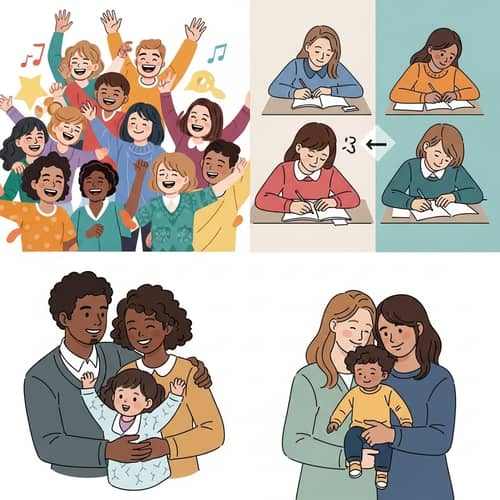 Cheerful Illustration of Diverse Life Scenes