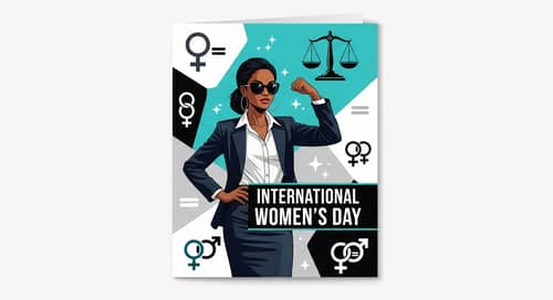 International Women's Day Greeting Card: Strong Woman & Equality