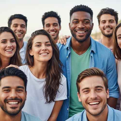 Friends Smiling Together: A Happy Moment