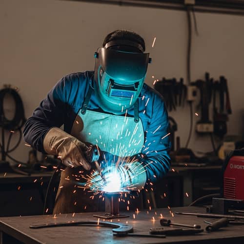 Professional Middle-Eastern Welder in Action | Workshop Scene