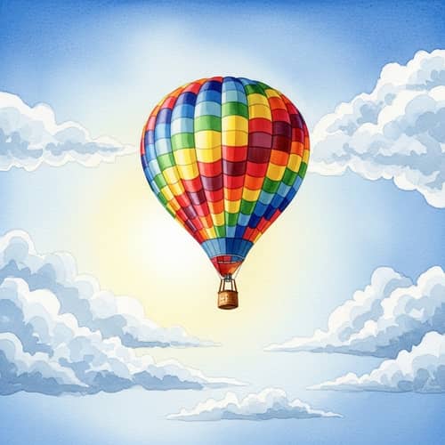 Beautiful Watercolour Hot Air Balloon Painting