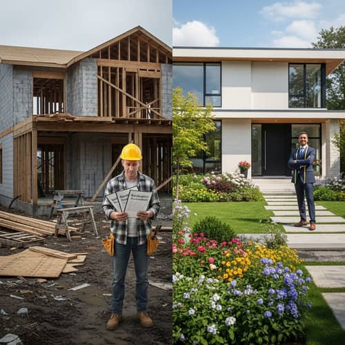 Detailed Image of Unfinished House & Completed Masterpiece