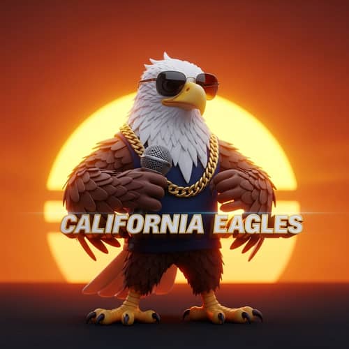 3D Rapper Eagle with Sunglasses and Microphone | California Eagles