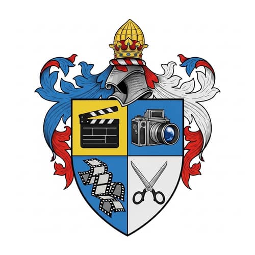 Custom Coat of Arms with Film Watching, Photography, and Editing Symbols