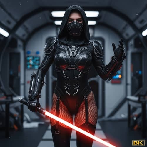 Feminine Androgynous Hero in Sci-Fi Armor