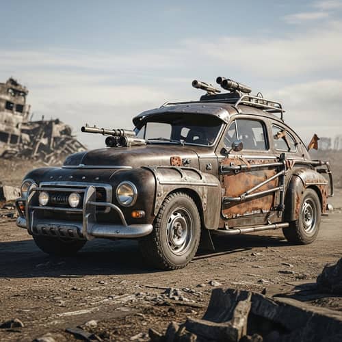 Mad Max Style Volvo PV 544 | Dystopian Apocalyptic Car