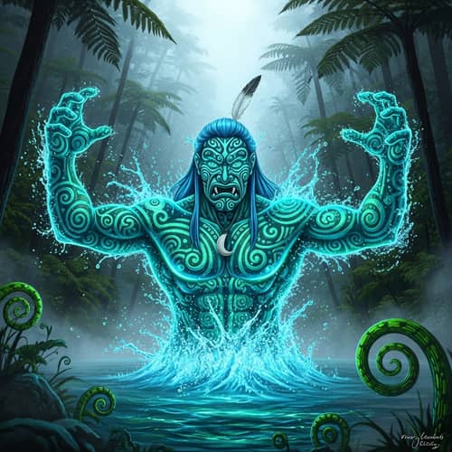 Maori Water Guardian Emerges from Lake with Dynamic Detailing