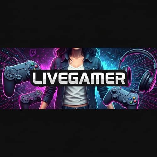 Creative & Exciting Twitch Banner Design | LiveGamer Theme