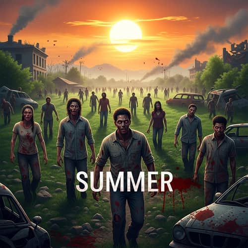 Summer Zombie Apocalypse: Diverse Undead in Grim Reality