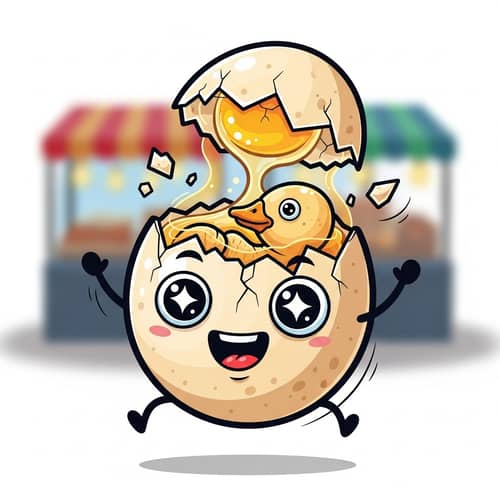 Animated Balut Cracked Open | Southeast Asian Street Food