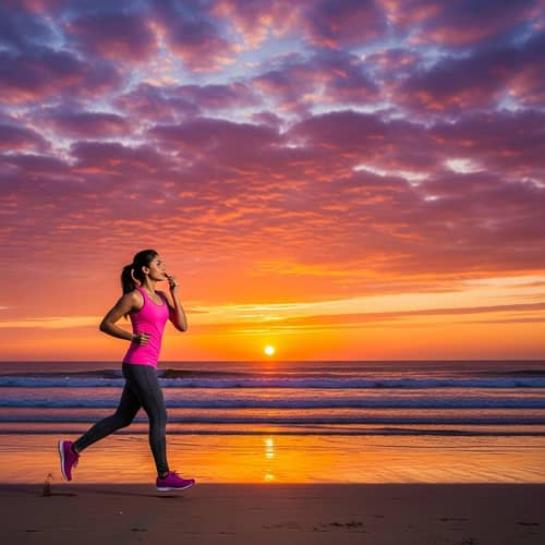 Beach Sunset Scene: Beauty, Strength, and Efficiency | South Asian Woman