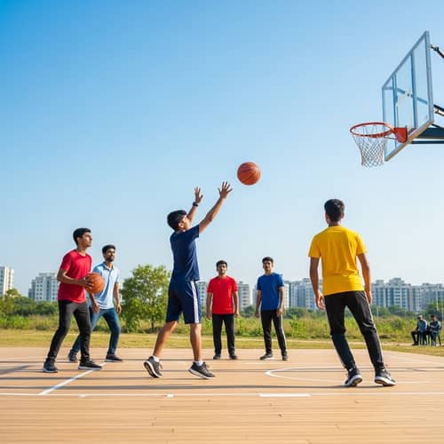 South Asian Boys Basketball Game | Outdoor Court Action