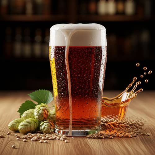 Cold Beer in Glass Pint with Frothy Head | Traditional Pub Ambience