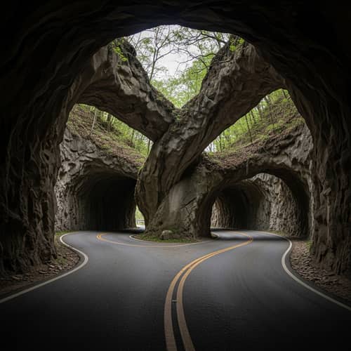 Two Roads Like a Tunnel: Journey Ahead