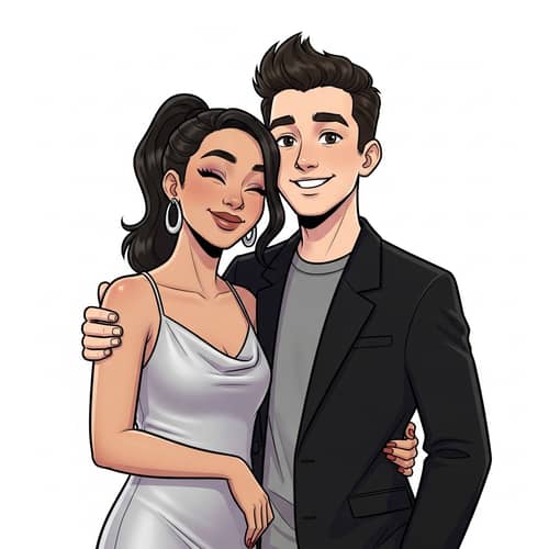 Youthful Characters in Pre-1912 Cartoon Style - Close Bond Theme