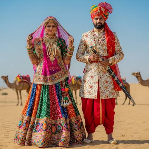 Traditional Rajasthani Couple: Vibrant Culture of India