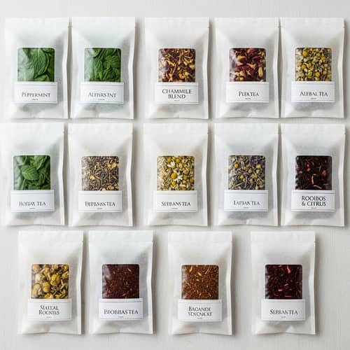 Professional Herbal Tea Assortment in Paper Sachets