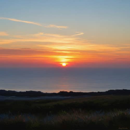 Impressionist Sunset Over Ocean