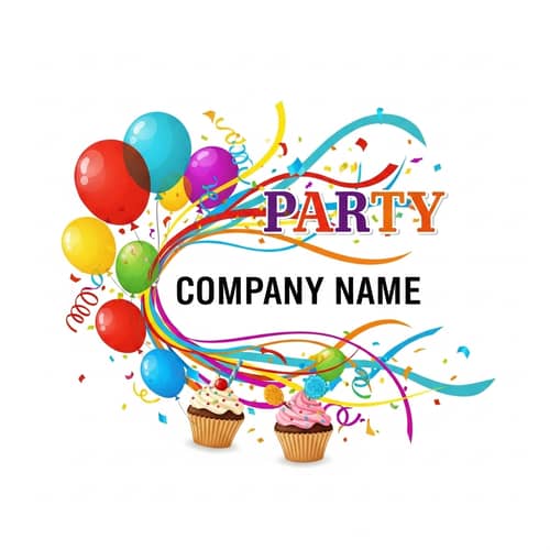 Colorful Party Decoration Logo Design