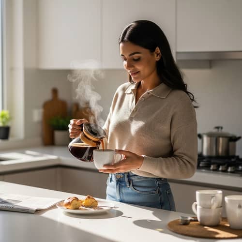 Morning Coffee Ritual in a Modern Kitchen | Relaxing Start to the Day