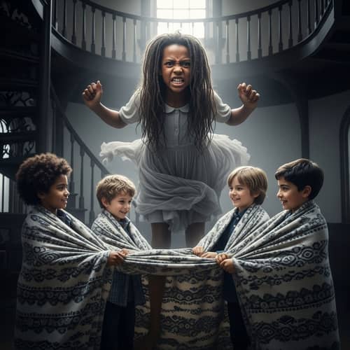 Spectral African American Girl Spirit | Lighthouse Scene