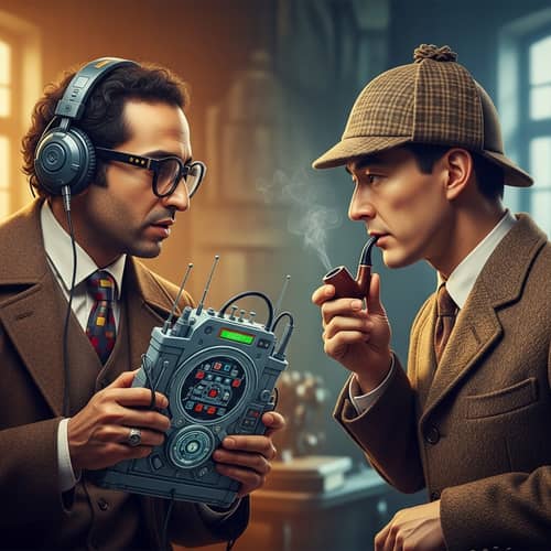 Time-Traveling Encounter: Futuristic and Retro Narrative Blend