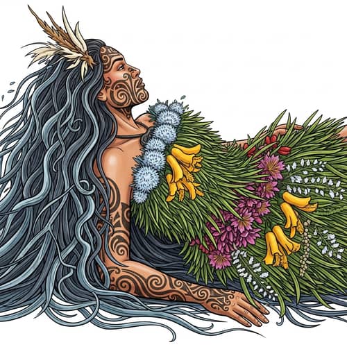 Papatūānuku Full-Body Image: Māori Mythology Tribute
