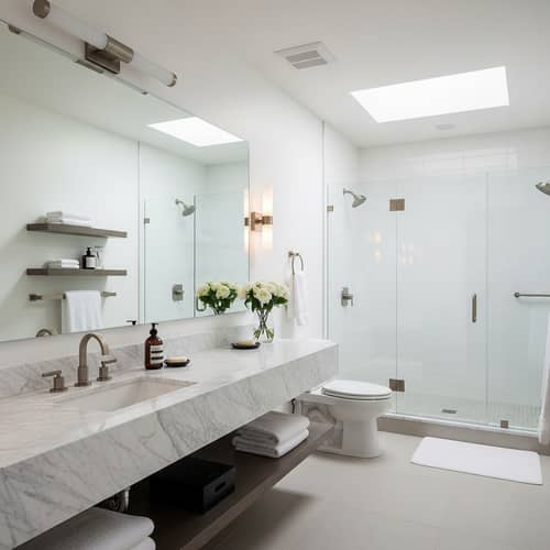 Modern Bathroom with Sleek Marble Countertops