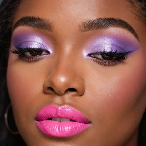 Stunning Closeup of Black Woman in Hot Pink Lipstick Stunning Closeup of Black Woman in Hot Pink Lipstick
