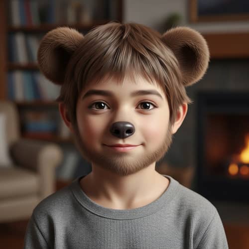 Light-Skinned Boy with Bear-Like Features