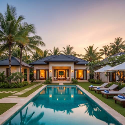 Luxury Villa with Pool Surrounded by Greenery
