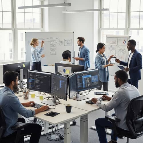 Innovative Modern Software Company Office Scene
