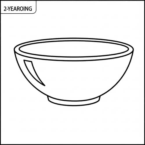 Simple Bowl Coloring Page for Toddlers