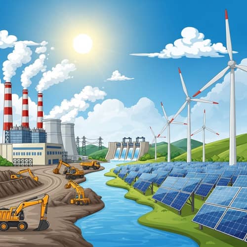 Industrial Energy Production Facility with Conventional and Renewable Energies