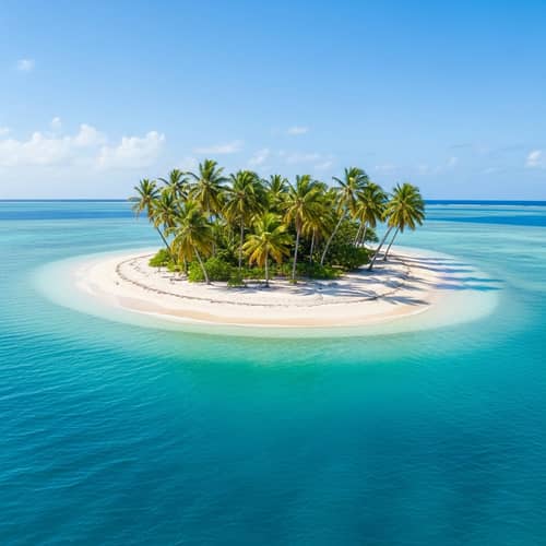 Tranquil Tropical Cay | Idyllic Scene in Crystal Clear Waters