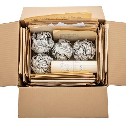 High-Quality Realistic Image of Waste Paper and Old Newspapers in Cardboard Box