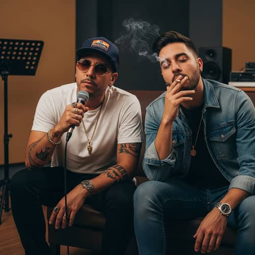 Hispanic Musicians in Recording Studio | Music Duo