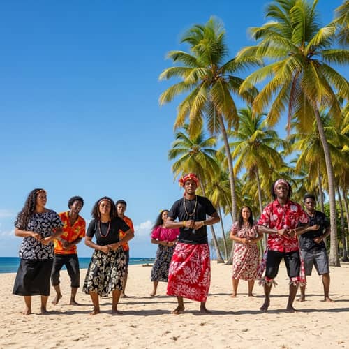 Reunion Creole Maloya Dance on Beach