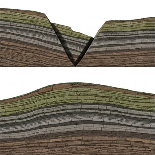 Normal Fault: Upper Plate Sinking, Lower Plate Rising