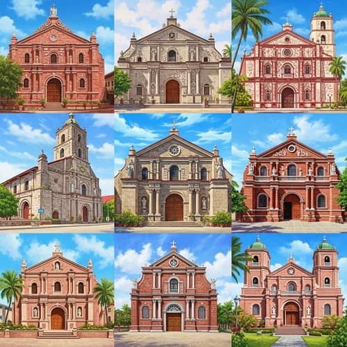 Baroque Churches Oil Painting Compilation in the Philippines