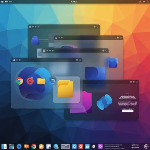 Modern Linux Operating System with Sleek Interface | Bold Colors & Gradients