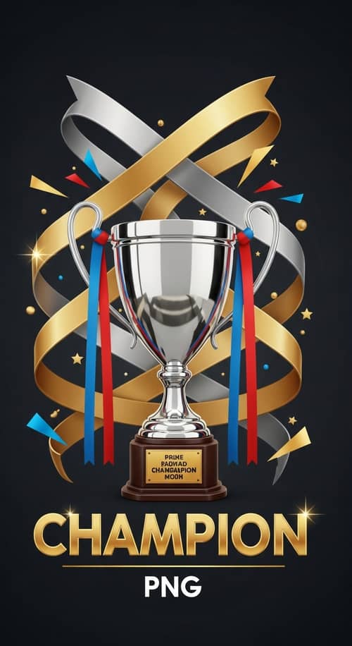Champion Design | Trophy, Ribbons, Gold & Silver Colors